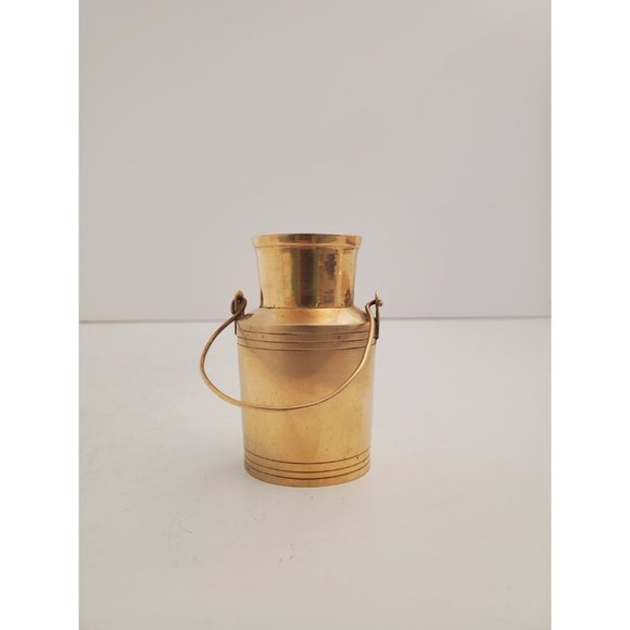 Milk pot / dairy cans / container || Vintage solid brass || small figurine / - Picture 4 of 10